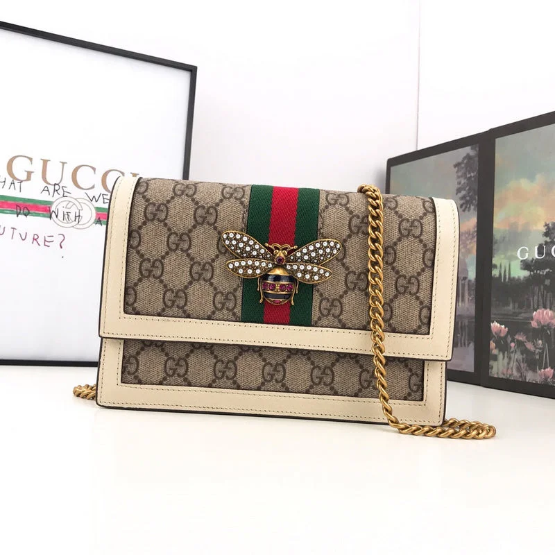 Women Gucci bags with a chain - link trim and a leather bodyBC - GUCCI BAG - 2566