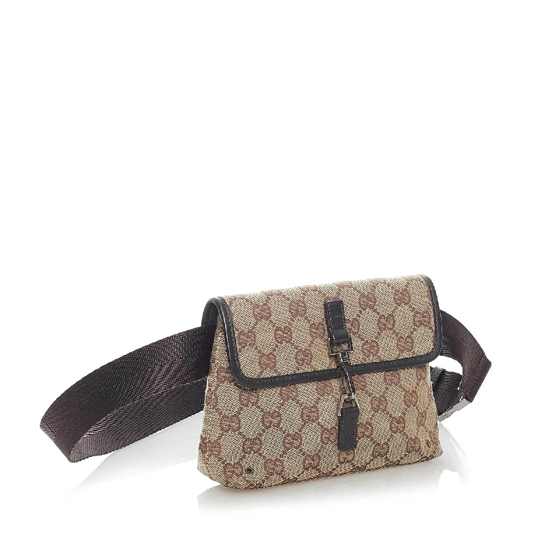 Gucci tote bags for women with a water - resistant coatingGucci GG Canvas Belt Bag (33067)