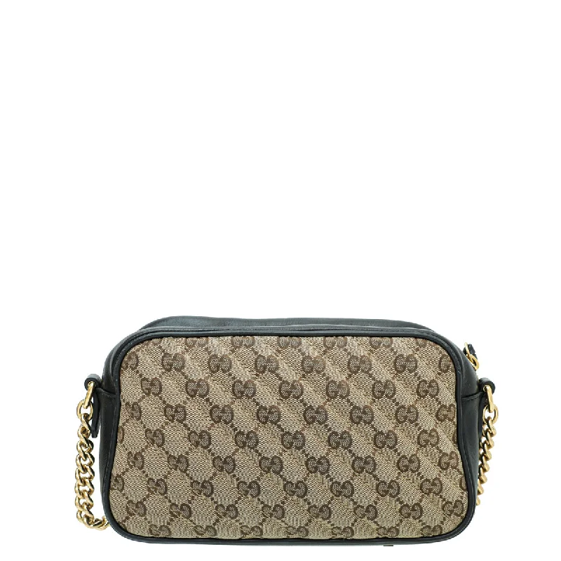 Gucci tote bags for women with a double - handle designGucci Bicolor GG Marmont Camera Small Bag