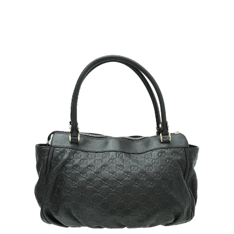 Ladies Gucci shoulder bags with a wide - width strapGucci Black Guccissima D Ring Tote Bag