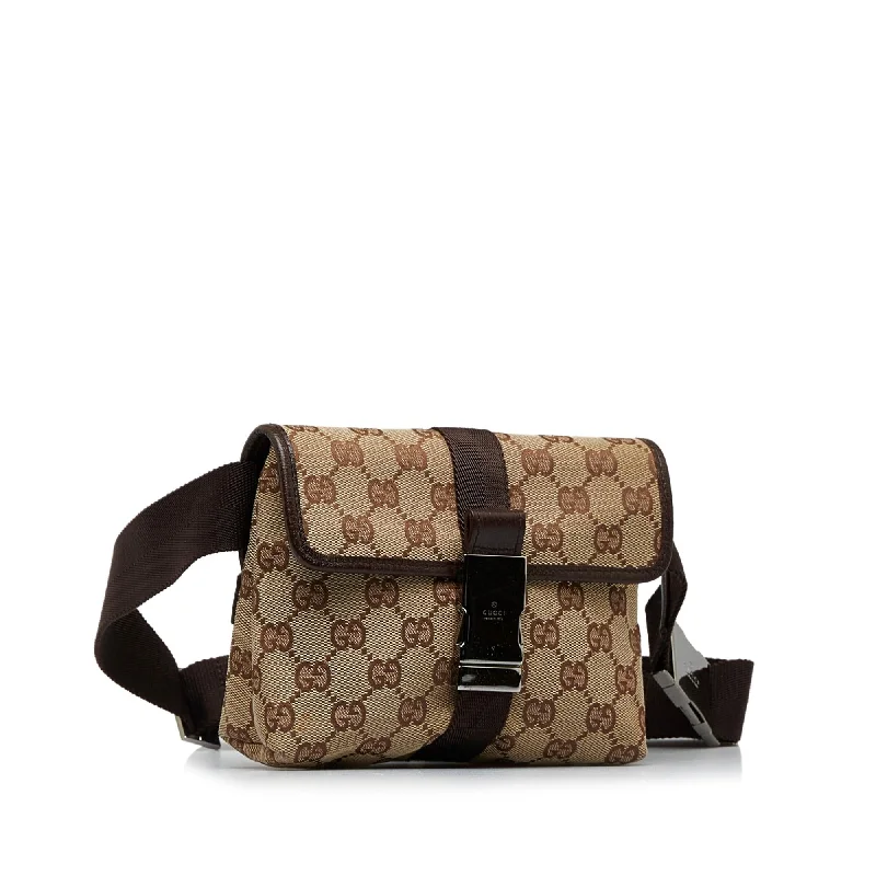 Women Gucci bags with interlocking G hardware for a classic lookGucci GG Canvas Belt Bag (6DiTZW)