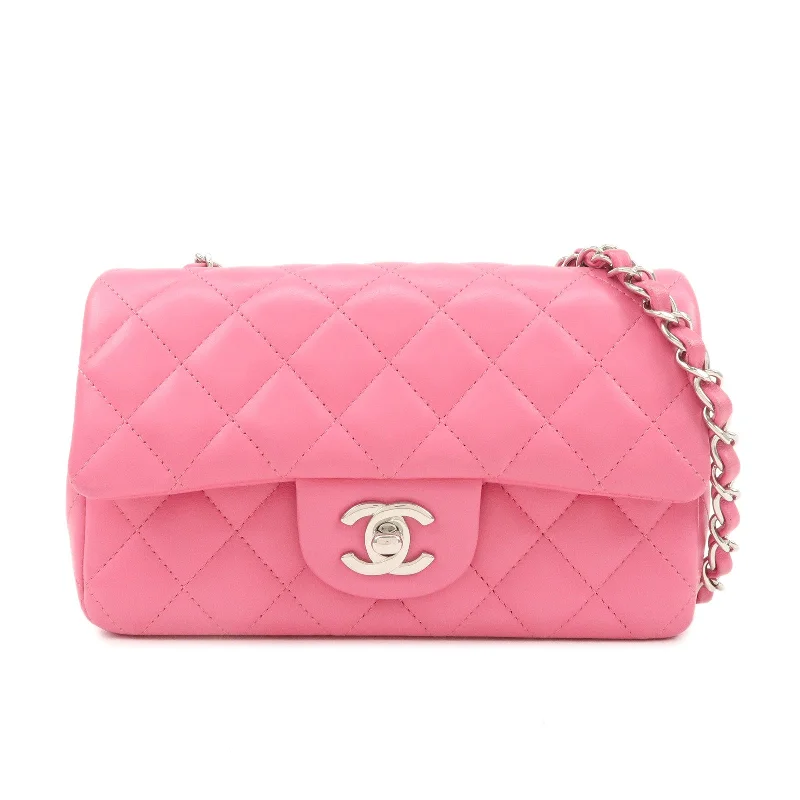 Chanel Luxury Handbag for High - End EventsCHANEL Mini Matelasse 20 Lamb Skin Chain Shoulder Bag Pink A69900