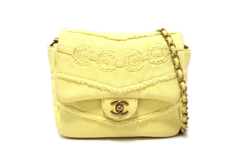 Chanel New Arrival Handbag with Gold HardwareAuthentic Chanel Yellow Denim CoCo Flap Messenger Bag