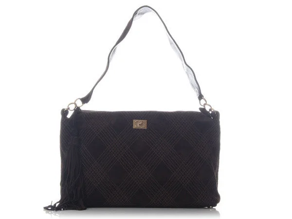 Chanel Quilted Leather Shoulder Bag for FashionistasChanel Brown Suede Shoulder Bag