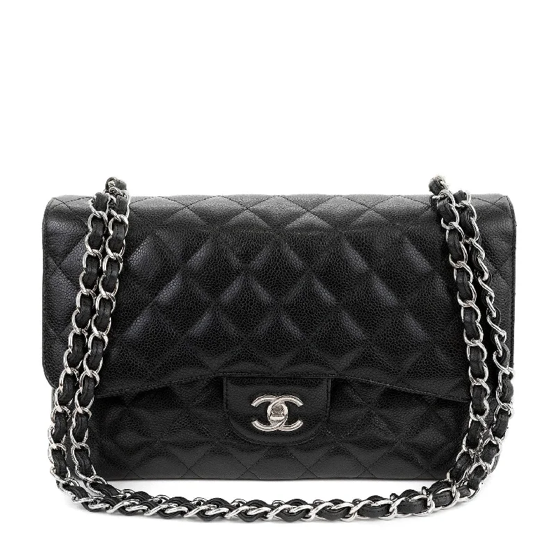 Chanel All - Match Handbag for Versatile StylingChanel Black Caviar Jumbo Classic Flap w/ Silver Hardware(2017)