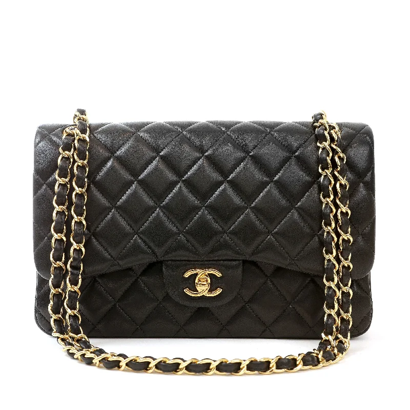 Chanel Black Handbag for Business MeetingsChanel Black Lambskin Jumbo Classic w/ Gold Hardware