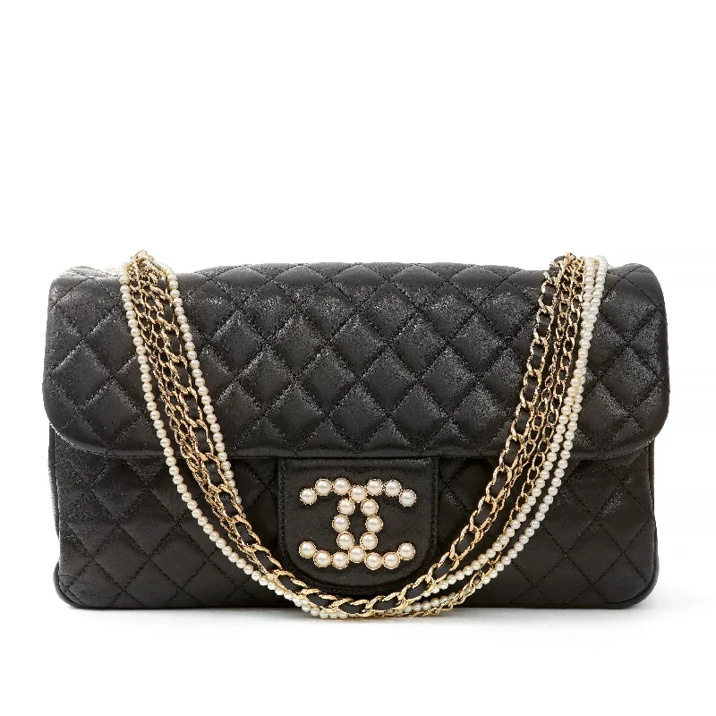 Chanel Vintage Inspired Handbag for Retro LoversChanel Black Lambskin Westminster Medium Classic w/ Pearl Chain & CC