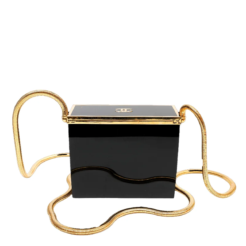 Chanel Small Crossbody Bag for TravelChanel Black Lucite Box Purse w/ 24kt Gold Plated Strap