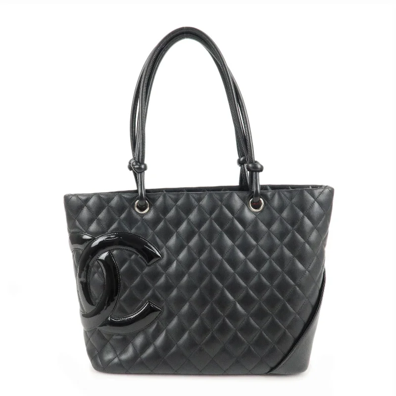 Chanel All - Match Handbag for Versatile StylingCHANEL Cambon Line Lamb Skin COCO Mark Large Tote Bag A25169