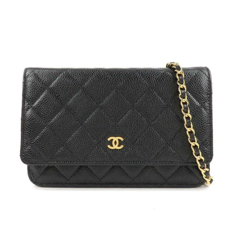 Chanel Medium Tote Bag for Office LadiesCHANEL Caviar Skin Chain Wallet Purse Black Shoulder Bag AP0250