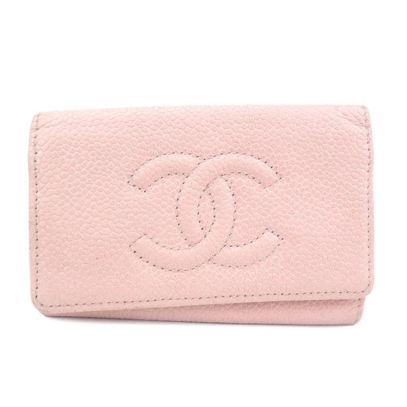 Chanel All - Match Handbag for Versatile StylingCHANEL Caviar Skin COCO Mark Key Case Pink A13502