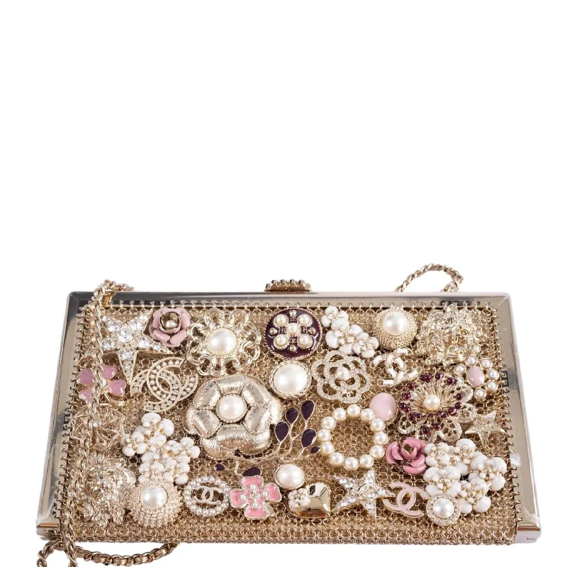 Chanel Small Crossbody Bag for TravelChanel CC Camellia Charm Bag Pearls and Pink Enamel with Gold Hardware