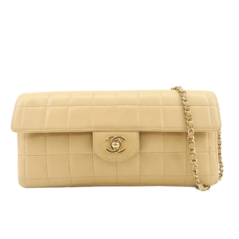 Chanel Designer Handbag with Unique DesignCHANEL Chocolate Bar Lamb Skin Chain Shoulder Bag Beige A15316