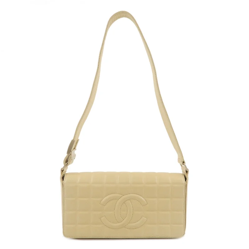 Chanel Limited Edition Handbag for CollectorsCHANEL Chocolate Bar Lamb Skin Shoulder Bag Beige