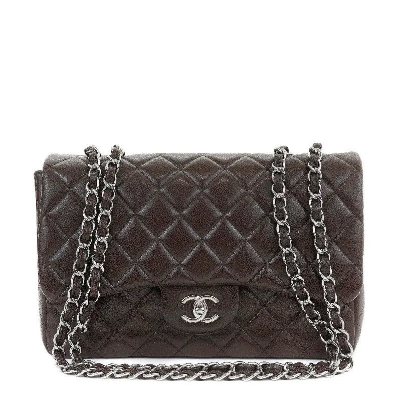 Chanel Colorful Handbag for Spring OutfitsChanel Chocolate Brown Caviar Jumbo Classic w/ Silver Hardware