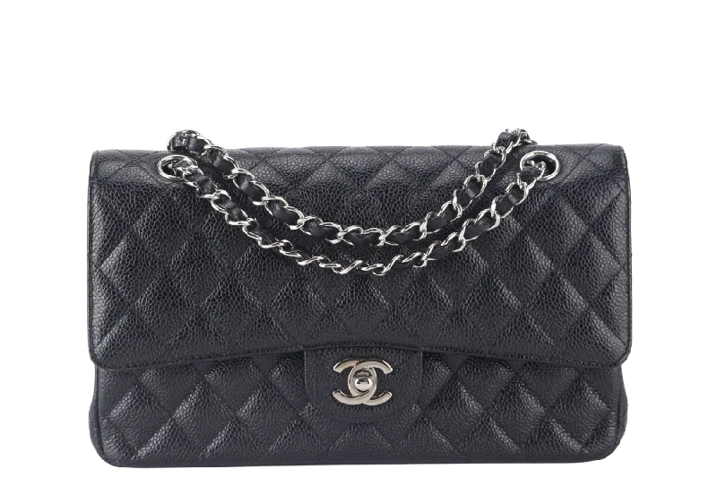 Chanel Medium Tote Bag for Office LadiesCHANEL CLASSIC FLAP (2618xxxx) MEDIUM BLACK CAVIAR SILVER HARDWARE NO CARD WITH DUST COVER AND BOX