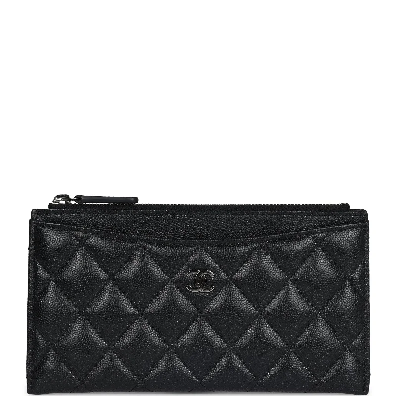 Chanel New Arrival Handbag with Gold HardwareChanel Classic Long Zipped Pouch Iridescent Black Caviar Ruthenium Hardware