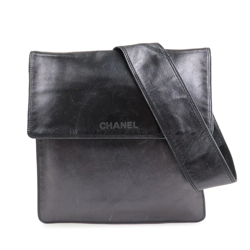 Chanel Small Crossbody Bag for TravelCHANEL Leather Logo Shoulder Bag Hand Bag Black