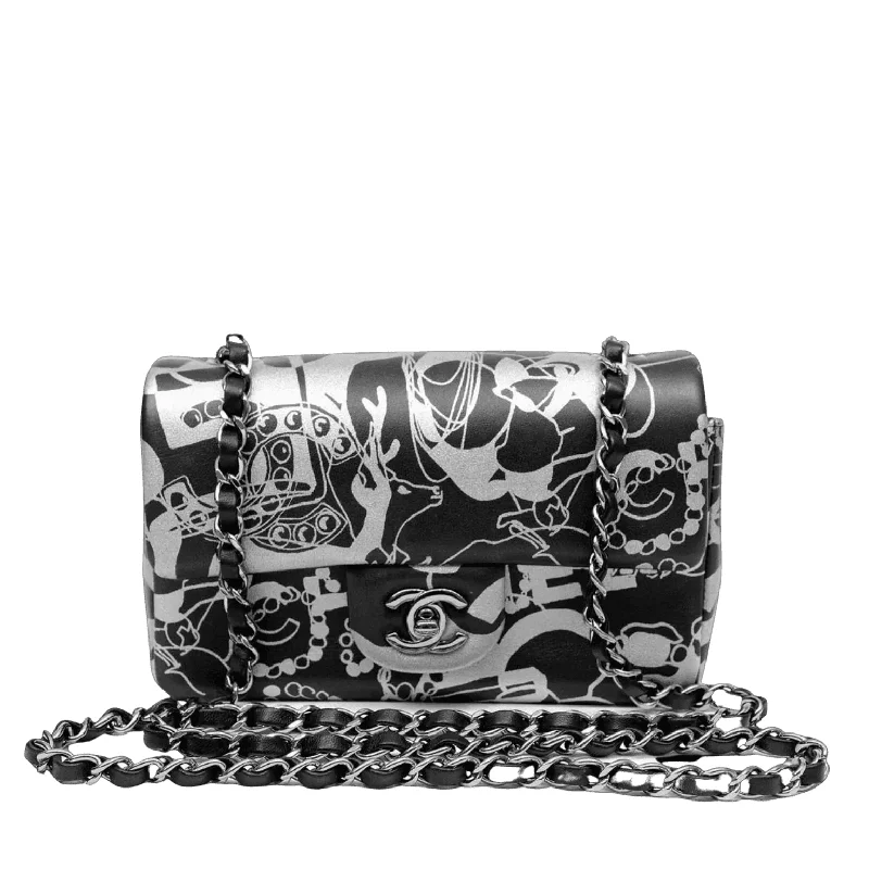 Chanel Vintage Inspired Handbag for Retro LoversChanel Black and Silver Lambskin Limited Edition Mini Classic