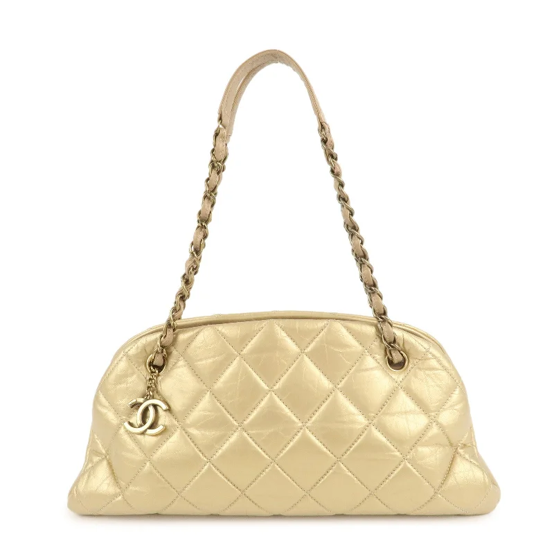 Chanel New Arrival Handbag with Gold HardwareCHANEL Mademoiselle Lamb Skin Chain Shoulder Bag Gold A50557