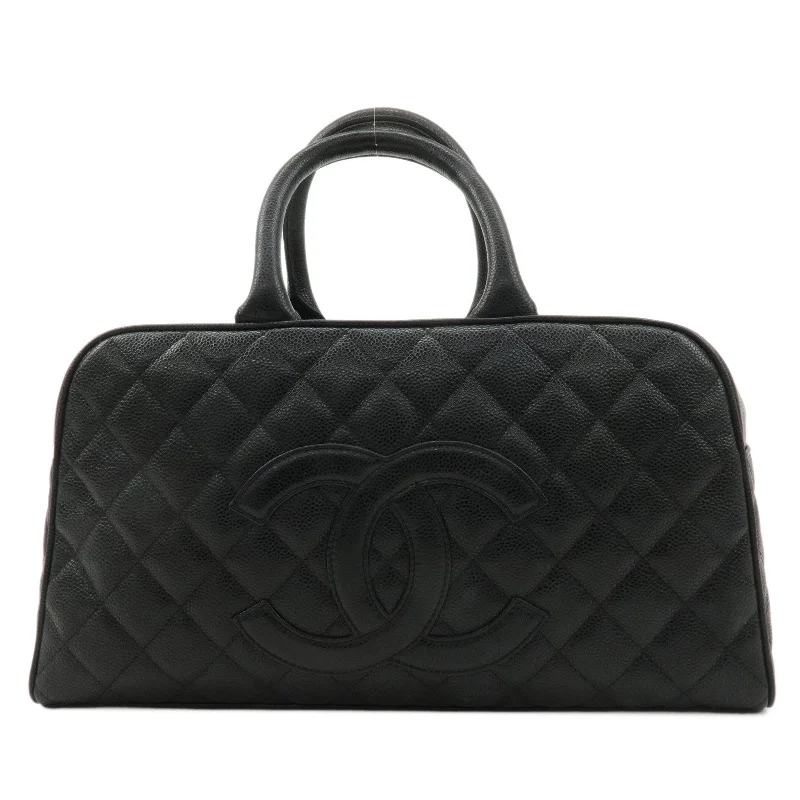 Chanel Small Crossbody Bag for TravelCHANEL Matelasse Caviar Skin Boston Bag Hand Bag Black A20997