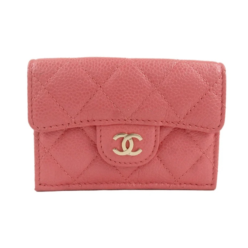 Chanel Luxury Handbag for High - End EventsCHANEL Matelasse Cavier Skin Tri-fold Classic Small Wallet AP0230