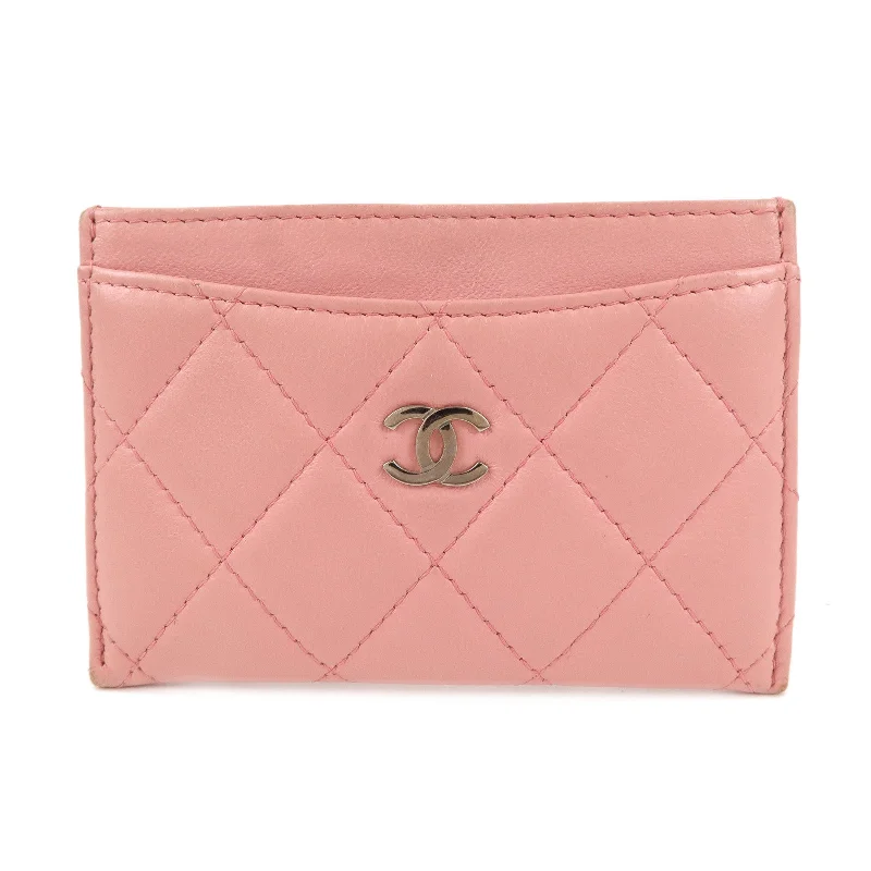 Chanel Limited Edition Handbag for CollectorsCHANEL Matelasse Leather Card Case Pink Gold A31510