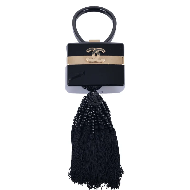 Chanel Colorful Handbag for Spring OutfitsCHANEL Minaudière Trunk Vanity Black Lucite Gold Hardware