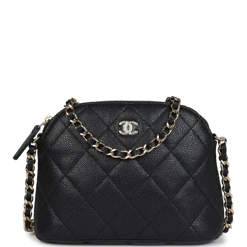 Chanel Designer Handbag with Unique DesignChanel Mini Clutch with Chain Crossbody Bag Black Caviar Light Gold Hardware