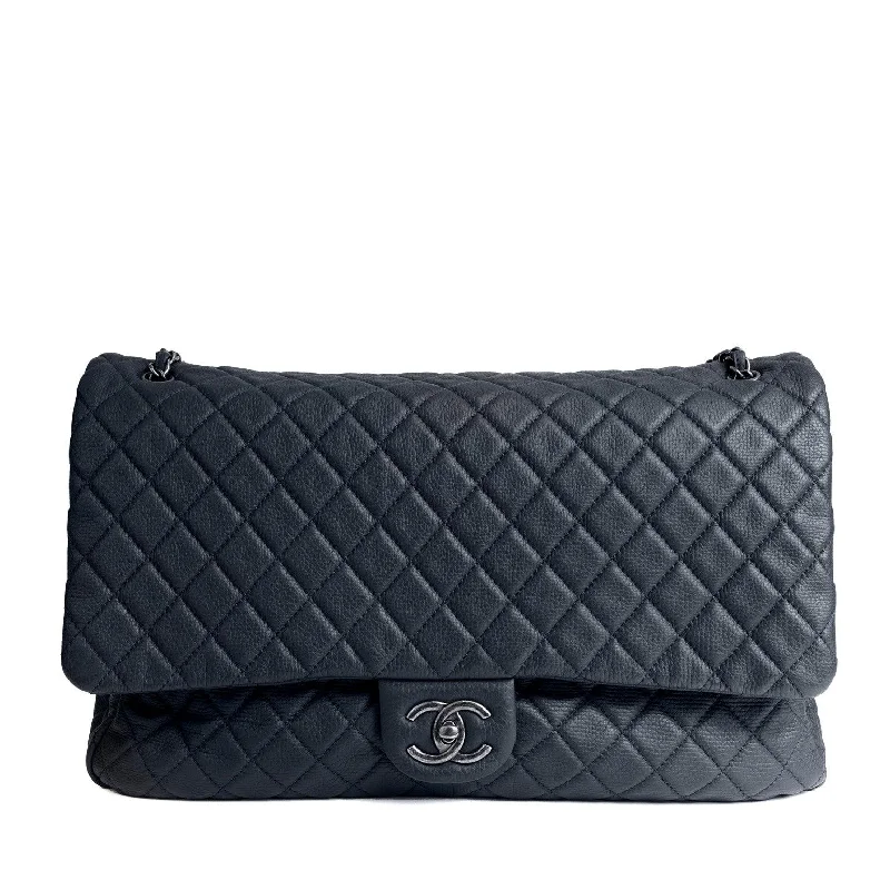 Chanel Limited Edition Handbag for CollectorsChanel Navy XXL Classic w/ Gunmetal Hardware