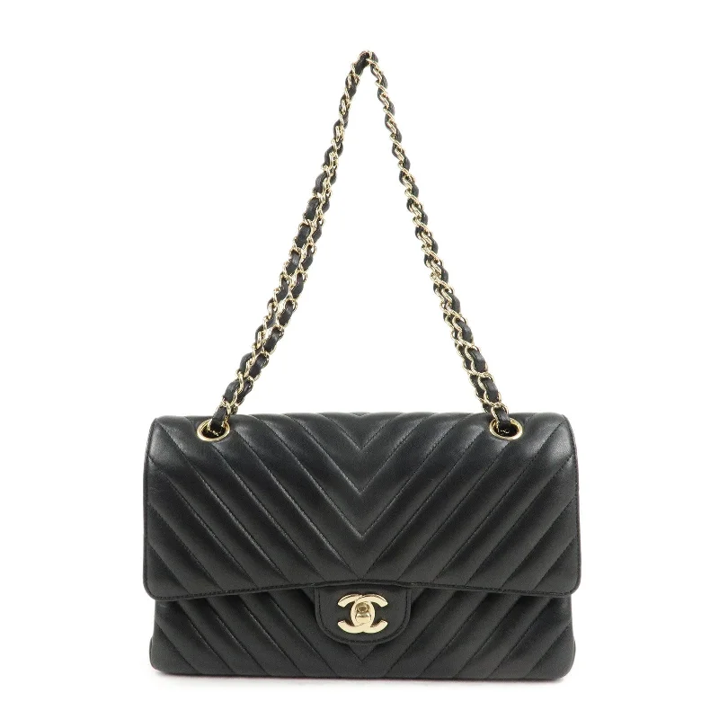 Chanel Designer Handbag with Unique DesignCHANEL Shevron Lamb Skin V Stiches W Chain Shoulder Bag A01166