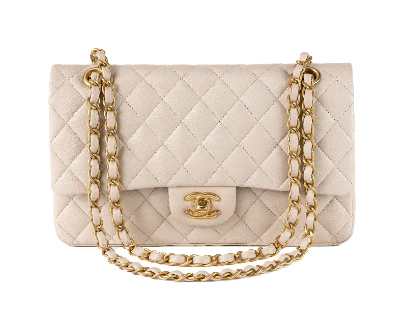 Chanel All - Match Handbag for Versatile StylingChanel Tan Lambskin Medium Classic w/ Antique Gold Hardware