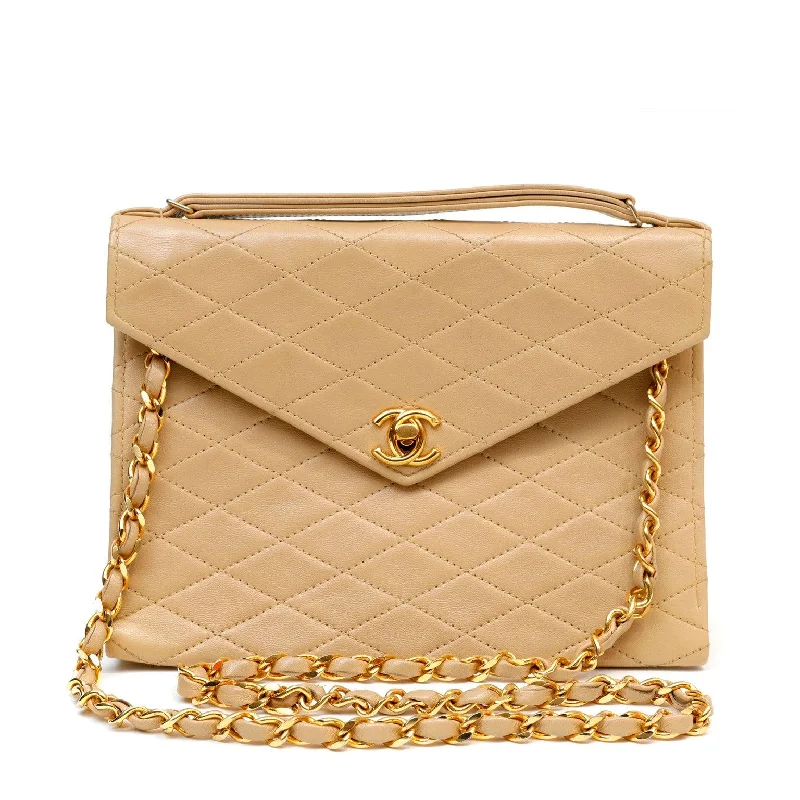 Chanel Medium Tote Bag for Office LadiesChanel Vintage Beige Diamond Quilted Envelope Flap Bag w/ Gold Hardware