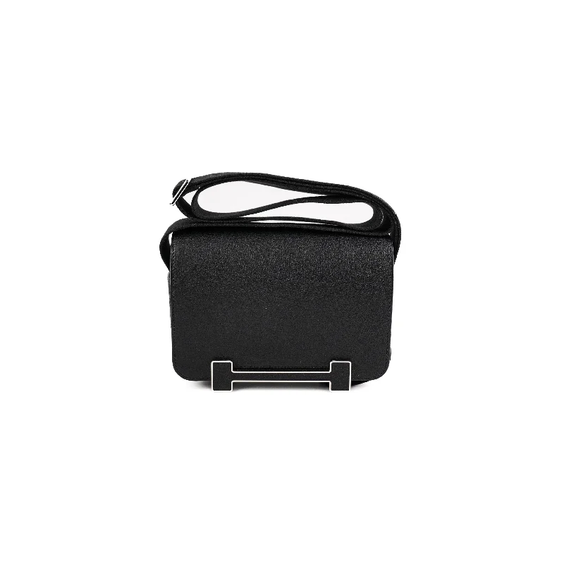 Hermes Bags with Chain - Link Handles for a Touch of GlamourHermes Geta Chevre Mysore Noir - B Stamp