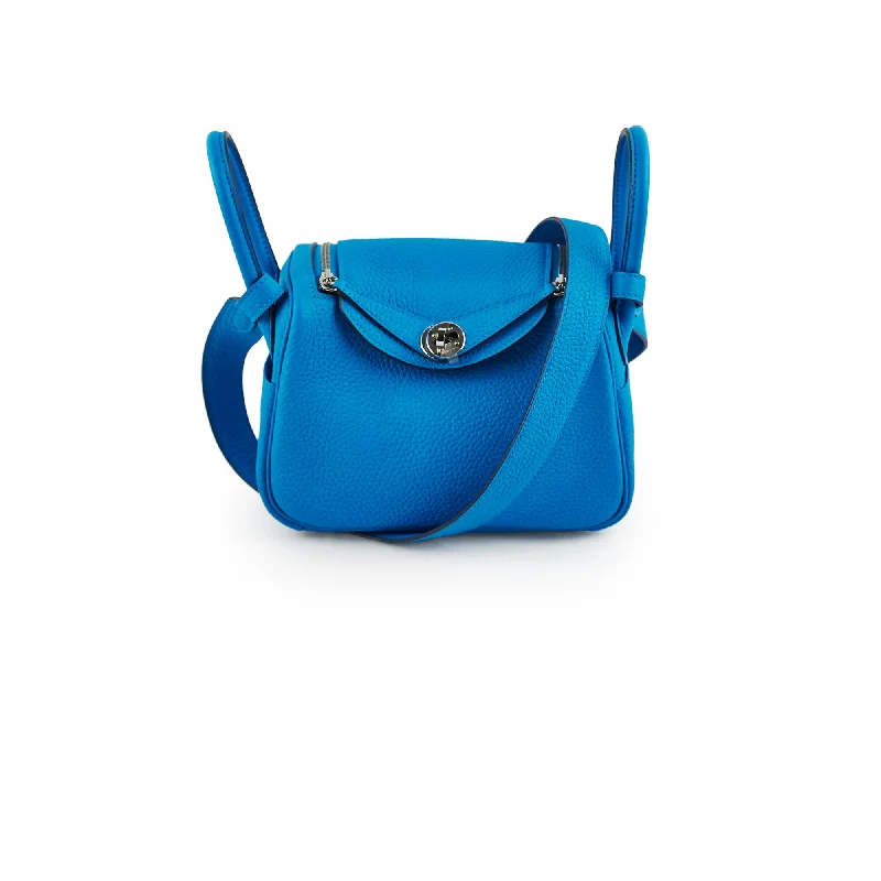 Light - Colored Hermes Bags for Spring and Summer AppealHermes Mini Lindy Clemence Blue - Z Stamp (2021)