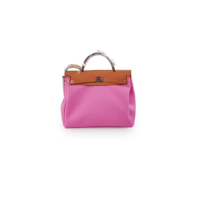 Hermes Bags with Chain - Link Handles for a Touch of GlamourHermes Herbag 31 Rose Bubblegum - U Stamp