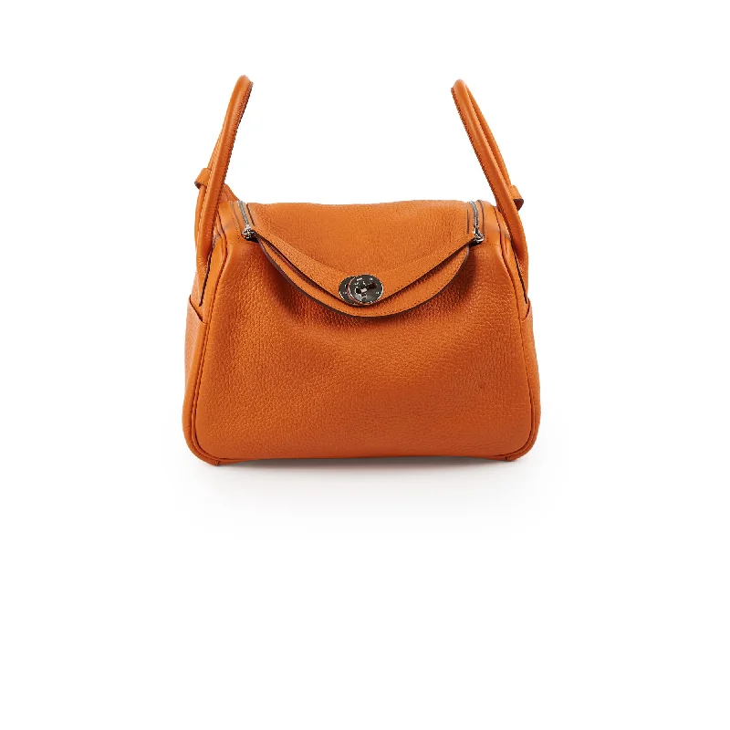 Compact and Portable Hermes Belt Bags for On - the - GoHermes Lindy 26 Clemence Orange - C Stamp