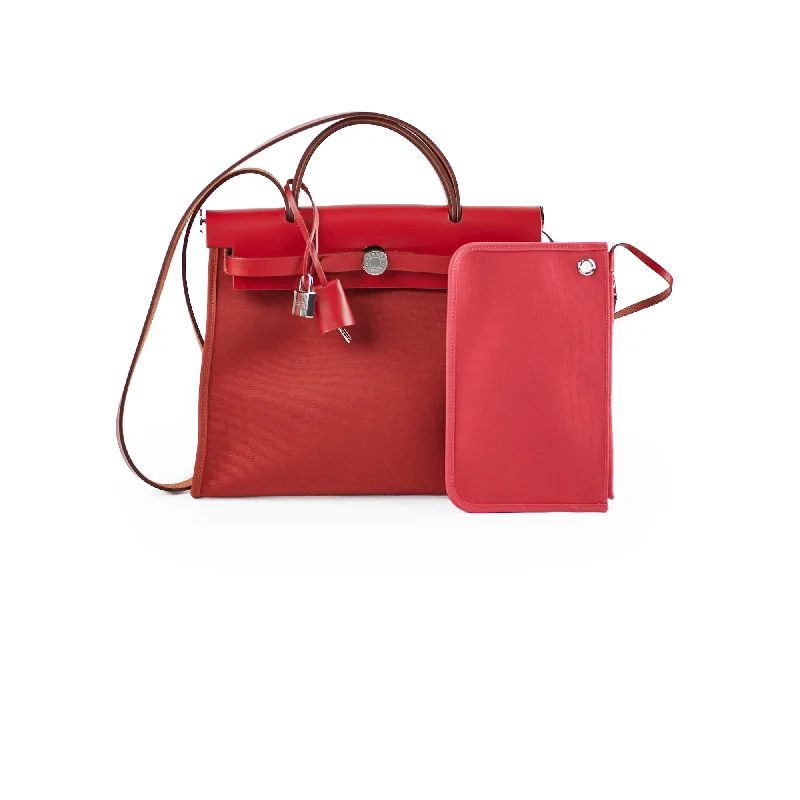 Color - Blocked Hermes Bags for a Bold Fashion StatementHermes Herbag 31 Red - Z Stamp