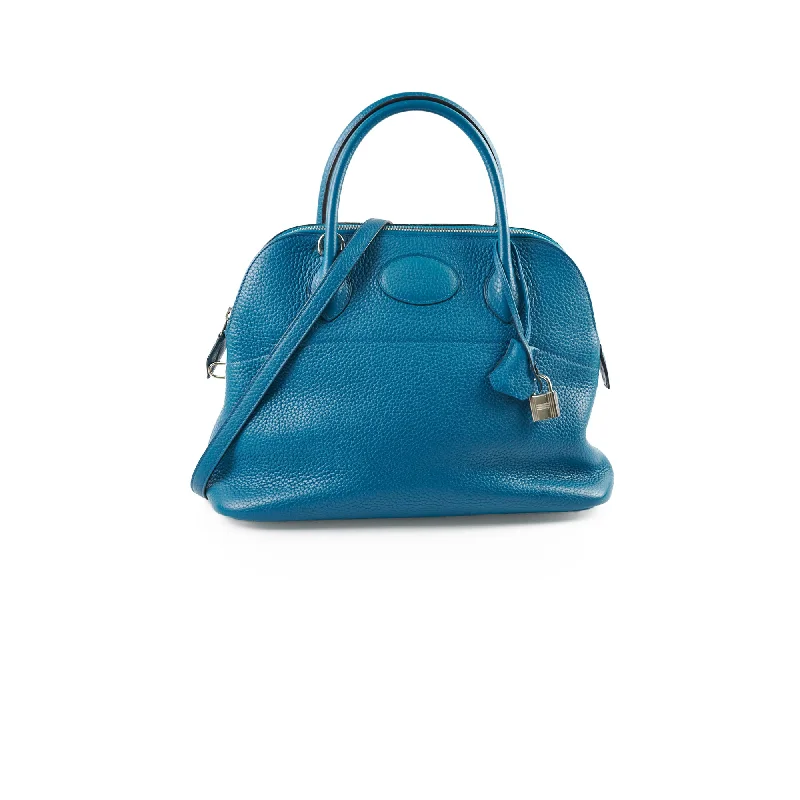 Water - Resistant Hermes Beach Bags for Summer FunHermes Bolide 31 Vert Bosphore Clemence G Square