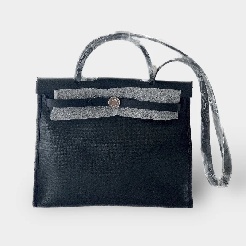 Durable Hermes Canvas - Trimmed Bags for Outdoor UseHermes Herbag Zip 31 Bag In Noir & Ecru Berline Canvas, With Palladium Plated Hardware