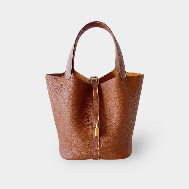 Soft - Handled Hermes So Kelly Bags for a Feminine TouchHermes Picotin Lock 22 Bag In Gold Clemence Leather And Gold Hardware