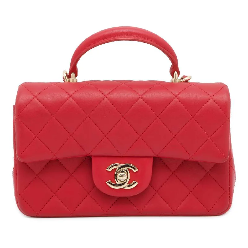 Chanel Classic Flap Bag for Evening PartyCHANEL Top handle 2wayBag Red AS2431 Lambskin