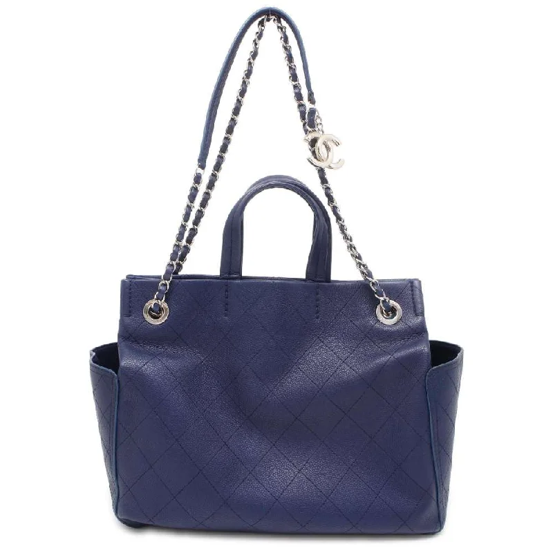 Chanel Classic Flap Bag for Evening PartyCHANEL Matelasse 2wayTote Bag Navy Caviar Leather