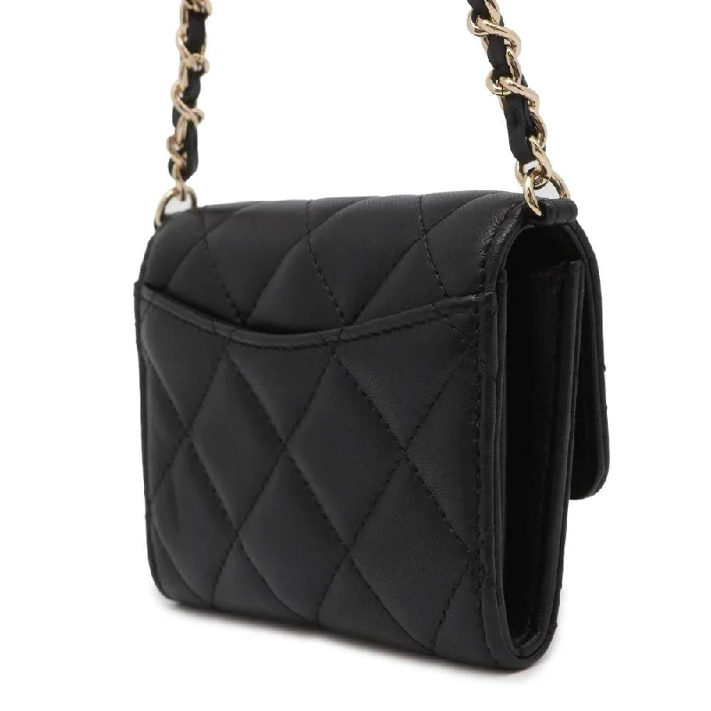 Chanel Medium Tote Bag for Office LadiesCHANEL Matelasse Pearl Chain Wallet Black AP2583 Lambskin