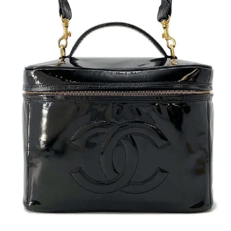 Chanel Classic Flap Bag for Evening PartyCHANEL Vanity 2way Bag Black Patent Leather