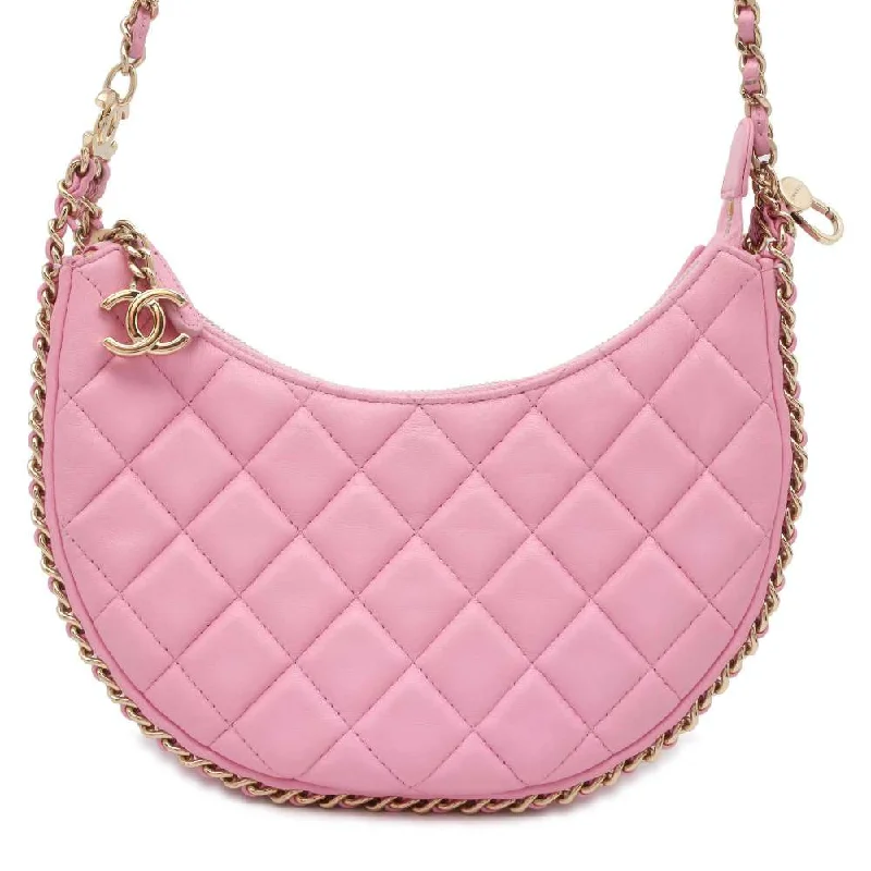 Chanel Chain Strap Handbag for Everyday UseCHANEL Matelasse Small Hobo Shoulder Bag Pink AS3917 Lambskin