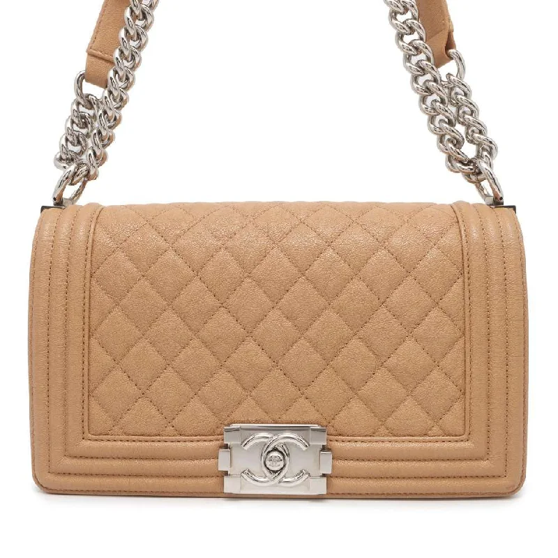 Chanel Limited Edition Handbag for CollectorsCHANEL Boy Chanel ChainShoulder Bag Beige A67086 Caviar Leather Size 25