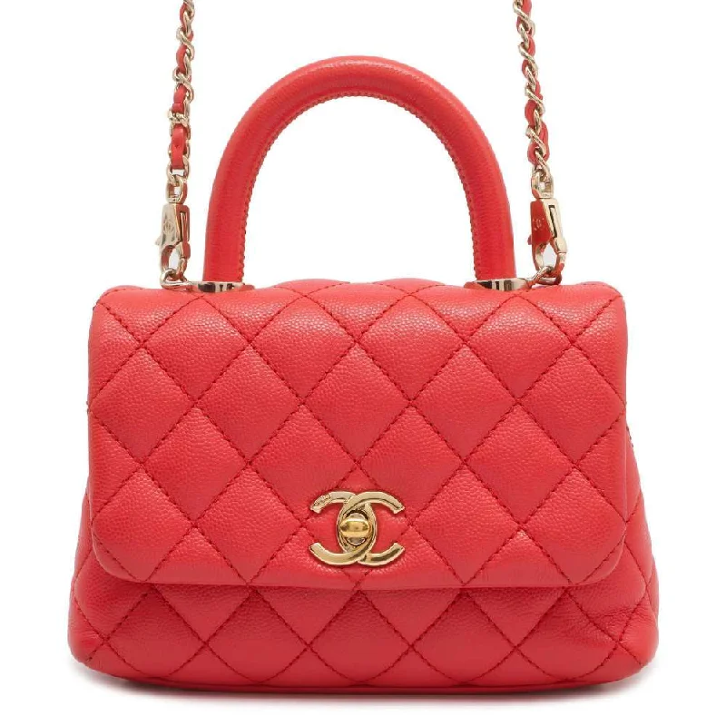 Chanel Luxury Handbag for High - End EventsCHANEL Matelasse Classic Top Handle Bag Pink AS2215 Caviar Leather