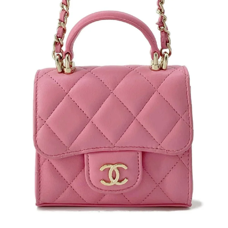 Chanel Small Crossbody Bag for TravelCHANEL Matelasse ChainShoulder Bag Pink AP2682 Lambskin Size 11