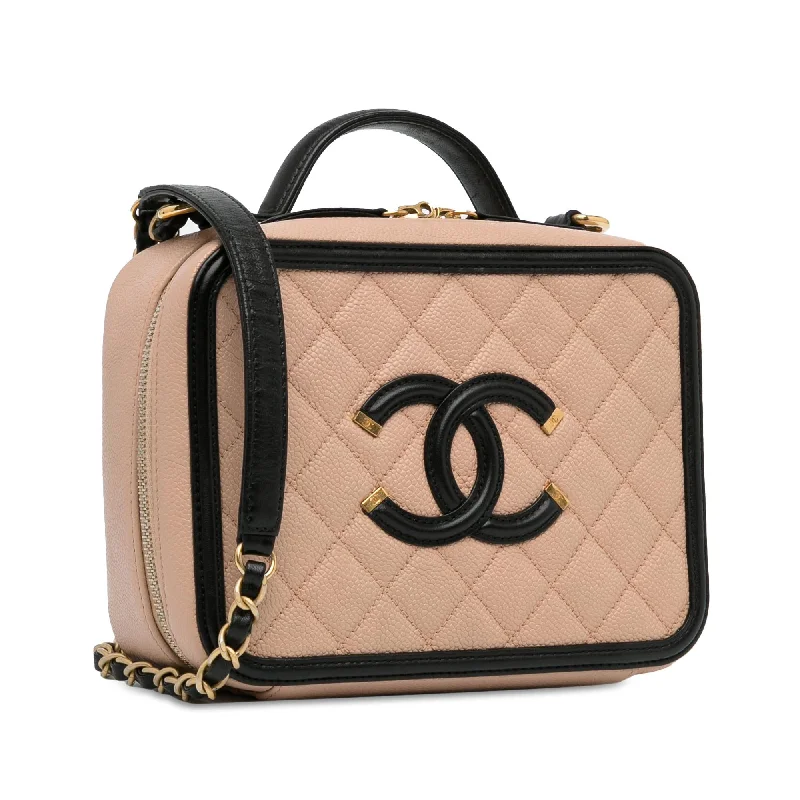 Chanel Small Crossbody Bag for TravelChanel Medium Caviar CC Filigree Vanity Case (BTqCcq)